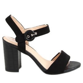 Sorte højhælede sandaler SL1008P Sort