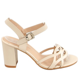 Beige højhælede sandaler S-863 Beige