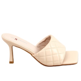 Quiltet beige T367P Beige hjemmesko