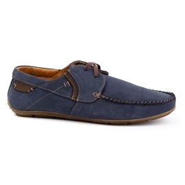 Olivier Mænds læder loafers 297 marineblå