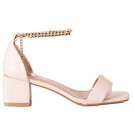 Seastar Sandaler med dekorativ kæde beige gylden