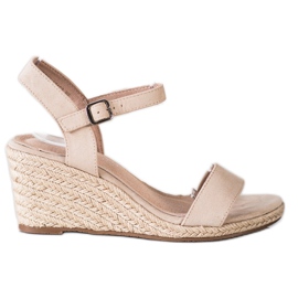Klassiske sandaler på kile VINCEZA beige