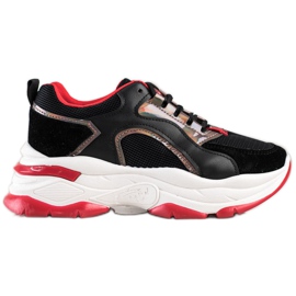 Sneakers på FASHION platformen sort rød