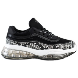 SHELOVET Sneakers på en gennemsigtig platform hvid sort