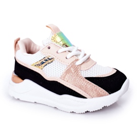 Børns sportssko Sneakers Sort-pink Game Time hvid lyserød