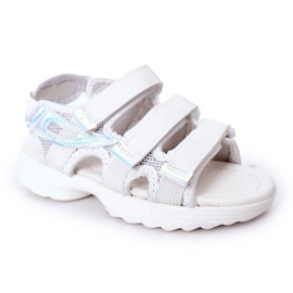 Børns sportssandaler med velcro hvid flyn