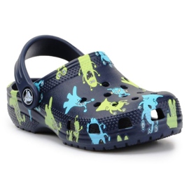 Crocs Classic Monster Print Clog Jr 206833-410 marine blå