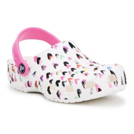 Crocs Classic Heart Print Clog Jr 207000-100 hvid flerfarvet