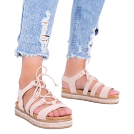 Layla snørebånd i beige