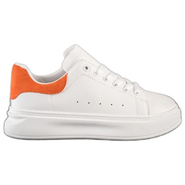 SHELOVET Hvide sneakers på platformen