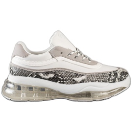 SHELOVET Sneakers på en gennemsigtig platform hvid flerfarvet