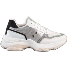 SHELOVET Behagelige moderigtige sneakers hvid flerfarvet