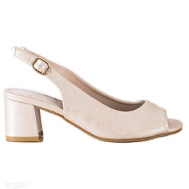 Goodin Gyldne skinnende sandaler beige gylden