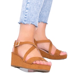 Camel Bianco kile sandaler brun