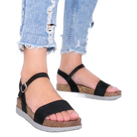 Sorte sandaler med Preatty Pea indersål