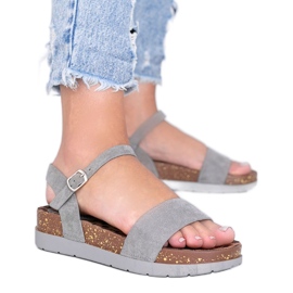 Grå sandaler med Preatty Pea indersål