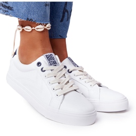 Kvinders lædersneakers Big Star BB274211 Hvid og marineblå marine blå