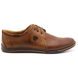 Polbut Mænds lædersko 343p Openwork Camel brun
