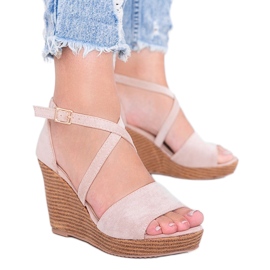 Beige kile sandaler Leslie