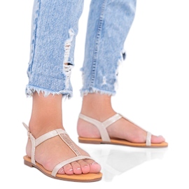 Igi beige holografiske damesandaler