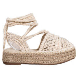 Small Swan Bundet Espadrilles sandaler beige