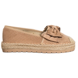 Mannika Åbent Espadrilles Med En Sløjfe brun