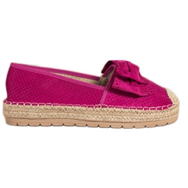 Mannika Åbent Espadrilles Med En Sløjfe lyserød