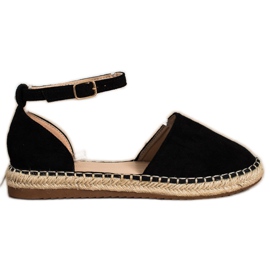 Small Swan Komfortabel ruskind Espadrilles sort