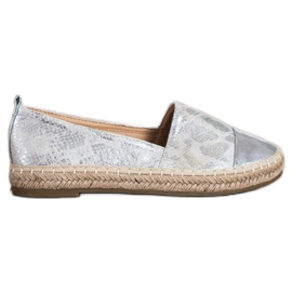 Bestelle Skinnende Espadrilles Med Eco -læder grå