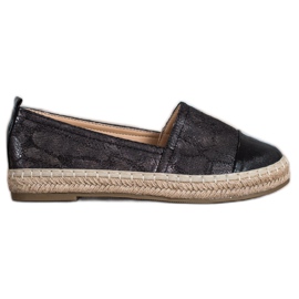 Bestelle Skinnende Espadrilles Med Eco -læder sort