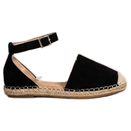 Small Swan Sort Espadrilles med spænde