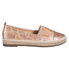 Bestelle Skinnende Espadrilles Med Eco -læder beige