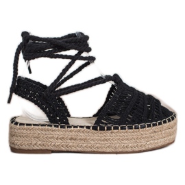 Small Swan Bundet Espadrilles sandaler sort