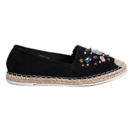 Gogo Espadriller med krystaller sort