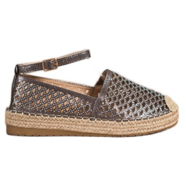 Gogo Gennembrudte espadriller med spænde brun