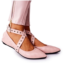 Foldende læderballerinas Lu Boo Pink lyserød