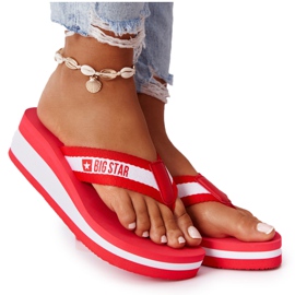Kvinders flip-flops på kilen Big Star HH274A095 Rød