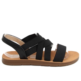 Sandaler med gummistropper sort 9225 Sort