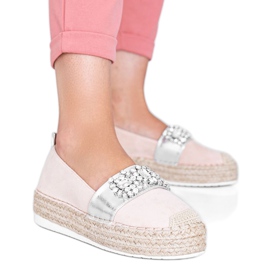 Beige espadriller med Cher -sten sølv