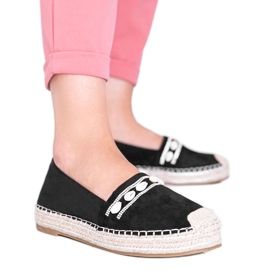 Sorte espadriller med Sea Side -skaller