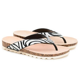 Klip-klapper På Lu Boo Zebra Cork hvid sort