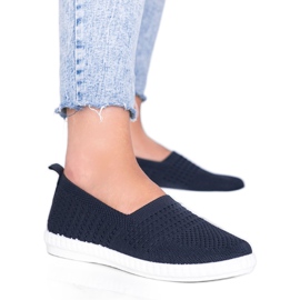 Marineblå Slip On openwork Funk sneakers marine blå