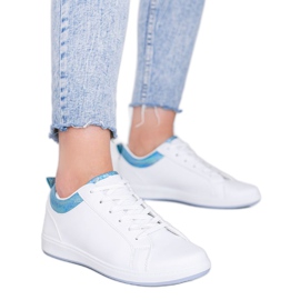 Madalynn holografiske sneakers i hvid og blå