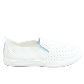 Hvide LA45 blå slip-on sneakers