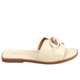 Beige 377 Beige hjemmesko med kæde