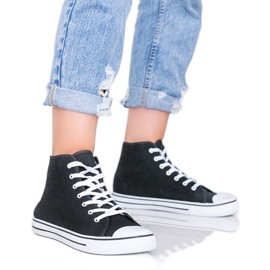 Kvinders sorte sneakers Gampa ankel