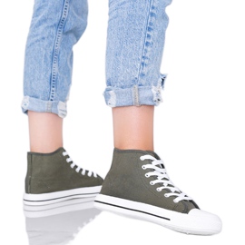 Grønne khaki ankel sneakers til kvinder Gampa