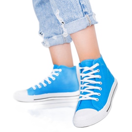 Kvinders hvide sneakers Gampa ankel blå