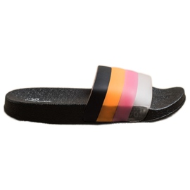 Bona Komfortable flip-flops med farverige striber sort