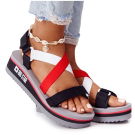 Skum Wedge Sandaler Big Star HH274A082 Rød-Hvid sort